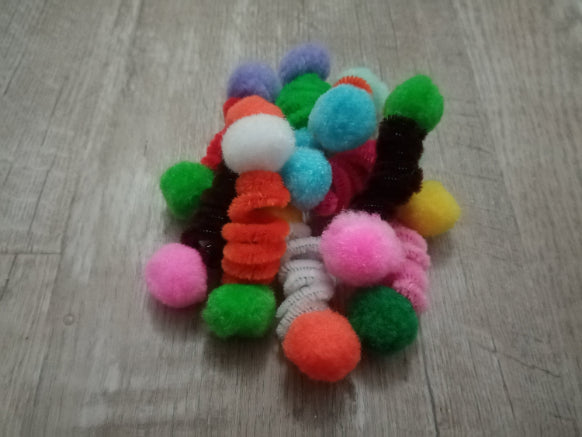 Cat Toy Pom Pom Spring Prey Play Encouragement Pack of 5