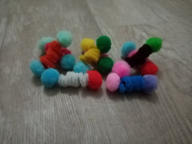 Cat Toy Pom Pom Spring Prey Play Encouragement Pack of 5