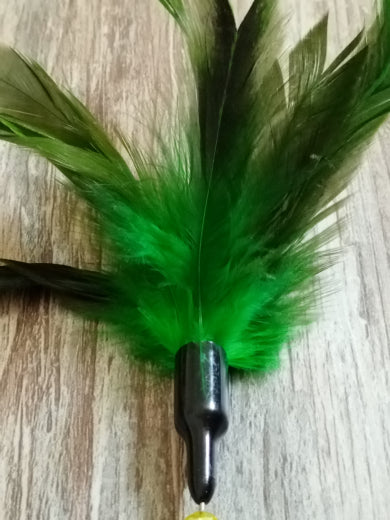 Feather Wand Cat Kitten Toy Wire Chaser Teaser Interactive Wand