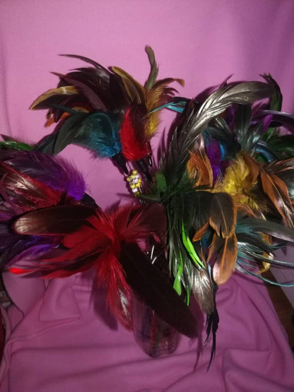 Feather Wand Cat Kitten Toy Wire Chaser Teaser Interactive Wand